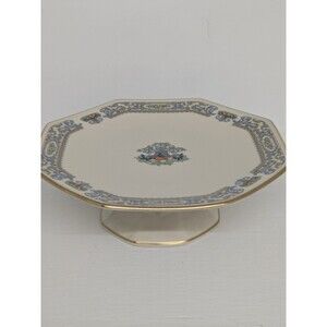 LENOX AUTUMN CAKE FOOTED CAKE PLATE OCTTAGONAL SHAPE